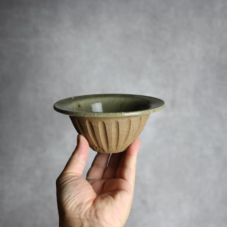 しのぎ小鉢 大2 灰釉 やちむん 陶器 仁陶器工房:7023078
