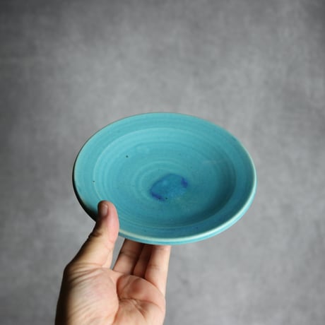 5寸リム皿1 トルコブルー やちむん 陶器 仁陶器工房:7023072