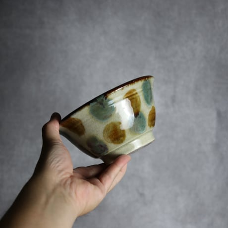 5寸マカイ1 三彩 点打 やちむん 陶器 北窯 松田共司工房:7004022