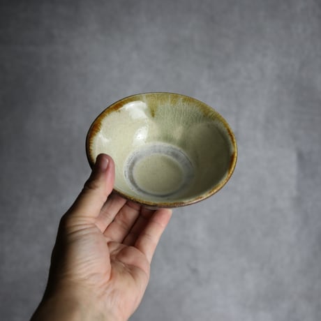 4寸マカイ1 飴呉須釉 印花 やちむん 陶器 北窯 松田共司工房:7004020