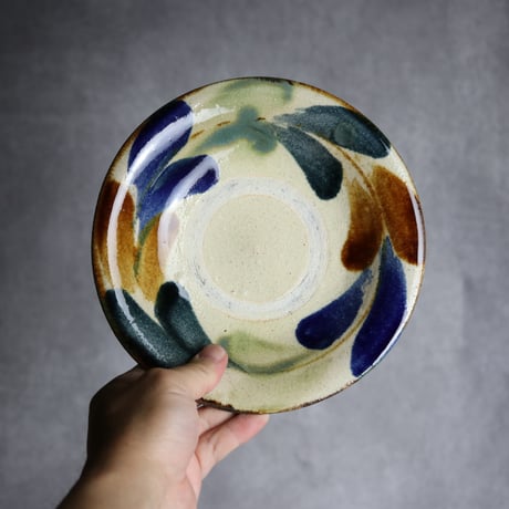 6寸皿1 三彩 双葉 やちむん 陶器 北窯 松田共司工房:7004008