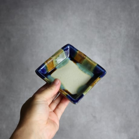 角皿2 三彩 やちむん 陶器 漂窯:7010019
