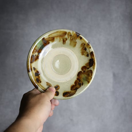 5寸皿1 三彩 菊花唐草 やちむん 陶器 北窯 宮城正享工房:7005004