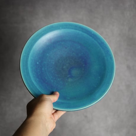 8寸皿1 トルコブルー やちむん 陶器 仁陶器工房:7023069