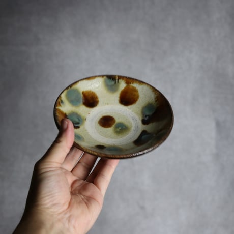 4.5寸皿1 三彩 点打 やちむん 陶器 北窯 松田共司工房:7004005
