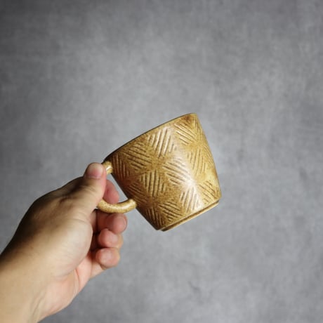 マグカップ1 縞パターン ブラウン やちむん 陶器 cerca:7025038