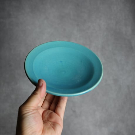 5寸リム皿2 トルコブルー やちむん 陶器 仁陶器工房:7023072