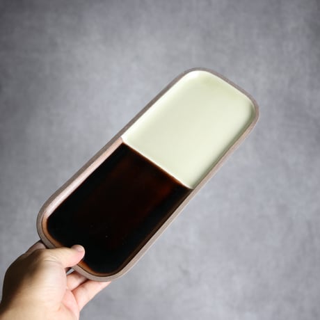 長角皿 長 ベントウ 飴 白 やちむん 陶器 一翠窯:7021004