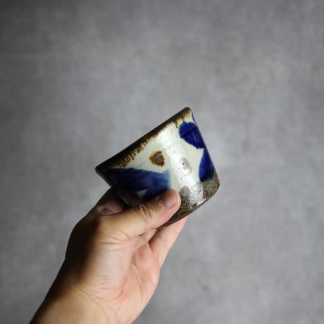そばちょこ1 飴 呉須釉 双葉 やちむん 陶器 漂窯:7010015