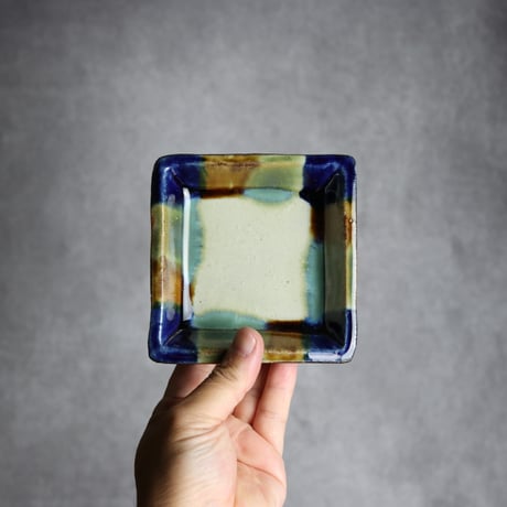 角皿2 三彩 やちむん 陶器 漂窯:7010019