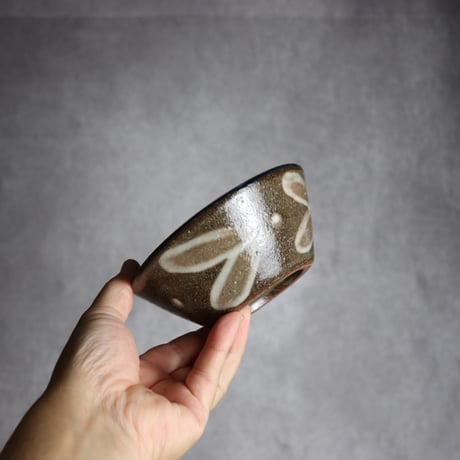 4寸鉢3 呉須 緑釉 点打 やちむん 陶器 漂窯:7010012