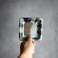 角皿1 呉須 緑釉 やちむん 陶器 漂窯:7010019