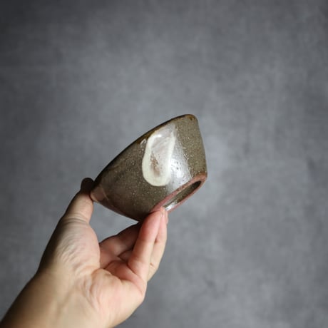 3.5寸鉢1 飴 呉須釉 波紋 やちむん 陶器 漂窯:7010029