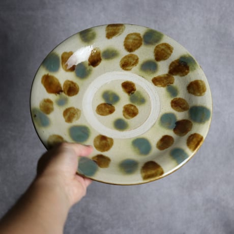 9寸皿1 三彩 点打 やちむん 陶器 北窯 松田共司工房:70040011