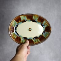 オーバル皿1 三彩紋 やちむん 陶器 エドメ陶房:7201002