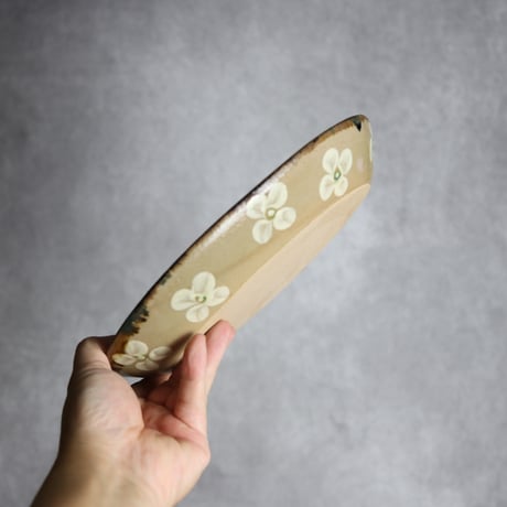 オーバル皿2 網花紋 やちむん 陶器 エドメ陶房:7201002