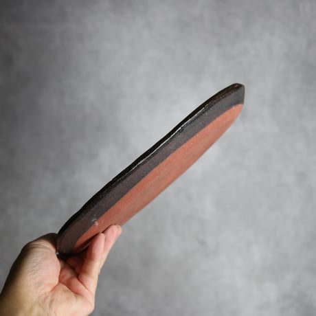 オーバルリム皿1 黒シリーズ やちむん 陶器 sui:7022017