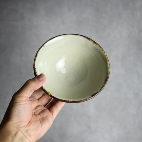 4.5寸マカイ1 飴 呉須釉 双葉 やちむん 陶器 漂窯:7010025