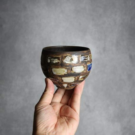 絵付けロックカップ1 やちむん 陶器 田村聡士 mano619:7018025