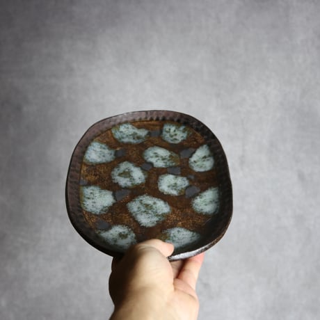 オーバルリム皿1 黒シリーズ やちむん 陶器 sui:7022017