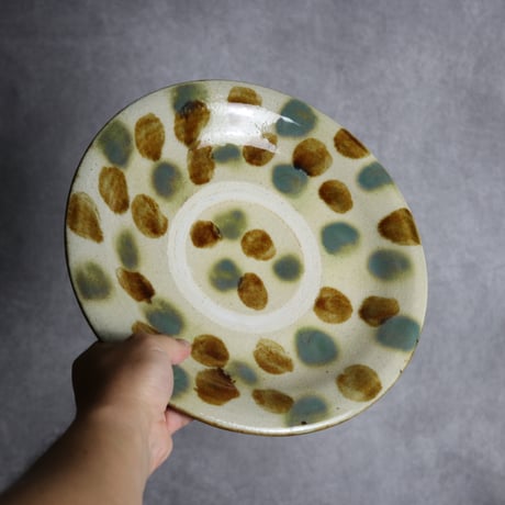9寸皿1 三彩 点打 やちむん 陶器 北窯 松田共司工房:70040011