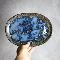 オーバルリム皿1 孔雀 やちむん 陶器 sui:7022056