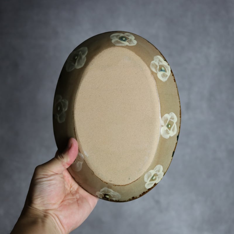 オーバル皿1 網花紋 やちむん 陶器 エドメ陶房:7201002 | MADE IN OKIN