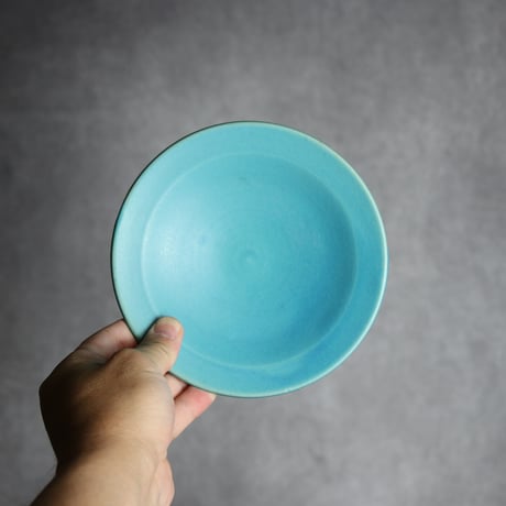 5寸リム皿2 トルコブルー やちむん 陶器 仁陶器工房:7023072