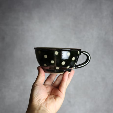 スープカップ 呉須釉 蝋抜 点打 やちむん 陶器 真南風工房:7011026