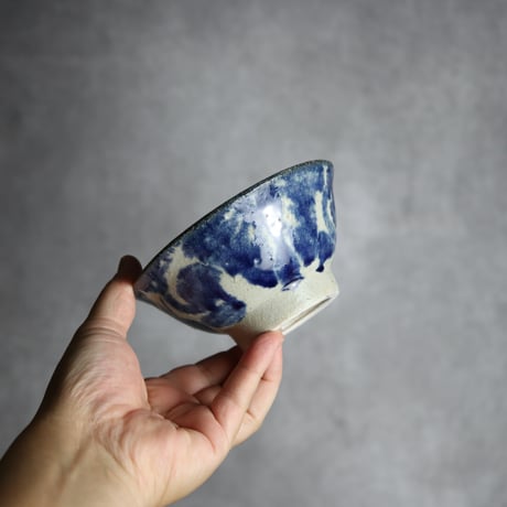 4寸マカイ1 呉須 唐草 やちむん 陶器 榮一工房:7013034