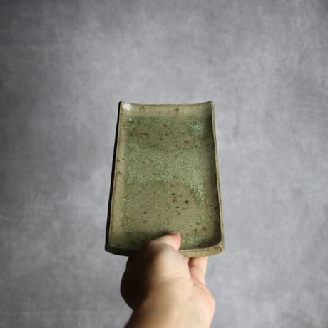長角皿 中2 灰釉 やちむん 陶器 仁陶器工房:7023014