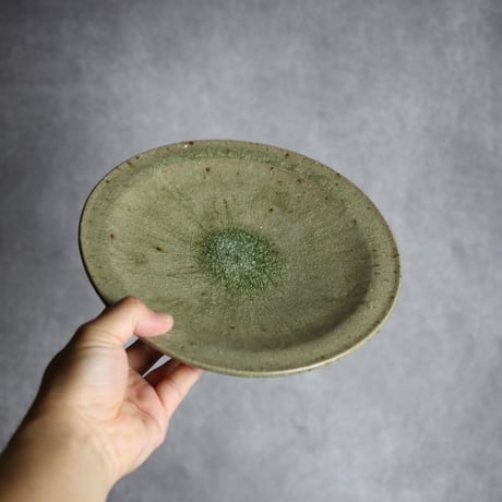 7寸皿1 灰釉 やちむん 陶器 仁陶器工房:7023006
