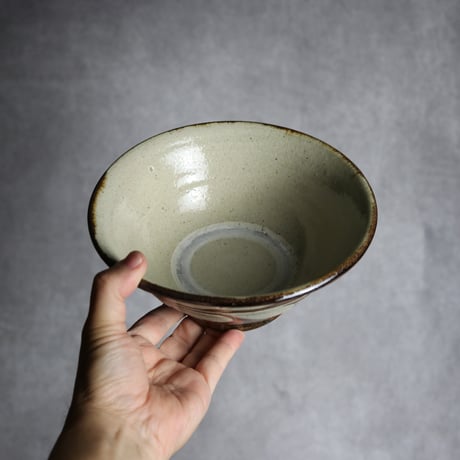 6寸マカイ1 イッチン 双葉紋 やちむん 陶器 北窯 松田共司工房:7004067