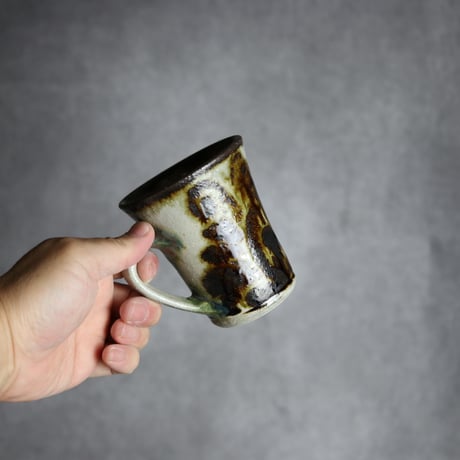 トールマグカップ1 飴釉 唐草 やちむん 陶器 榮一工房:7013098