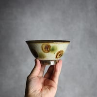4寸マカイ 緑 茶 ドット やちむん 陶器 陶芸こまがた:7006070