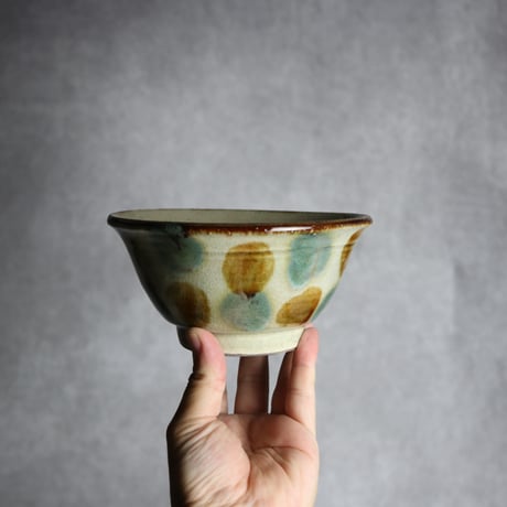 5寸マカイ1 三彩 点打 やちむん 陶器 北窯 松田共司工房:7004022