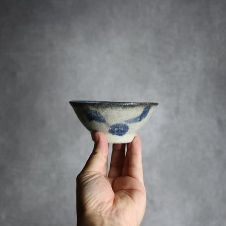 3.5寸マカイ2呉須草紋 やちむん 陶器 榮一工房:7013033