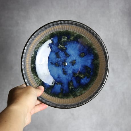 7寸皿1 孔雀 やちむん 陶器 sui:7022044