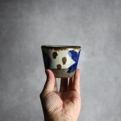 そばちょこ1 飴 呉須釉 双葉 やちむん 陶器 漂窯:7010015