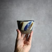 そばちょこ1 飴 呉須釉 線描 やちむん 陶器 漂窯:7010015
