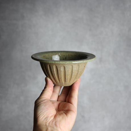 しのぎ小鉢 大1 灰釉 やちむん 陶器 仁陶器工房:7023078