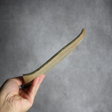 長角皿 中2 灰釉 やちむん 陶器 仁陶器工房:7023014