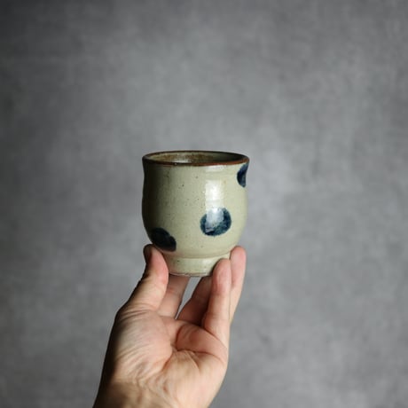 湯呑2 呉須釉 点打 やちむん 陶器 北窯 宮城正享工房 :7005034