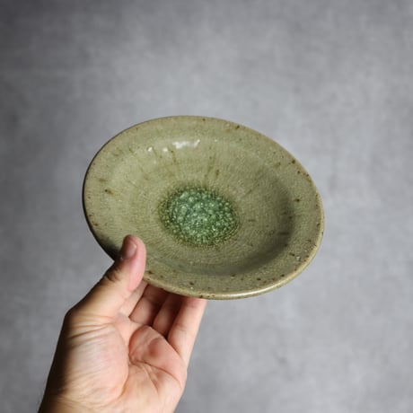 5寸リム皿1 灰釉 やちむん 陶器 仁陶器工房:7023016