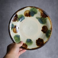 7寸皿3 三彩 点打 やちむん 陶器 榮一工房:7013019