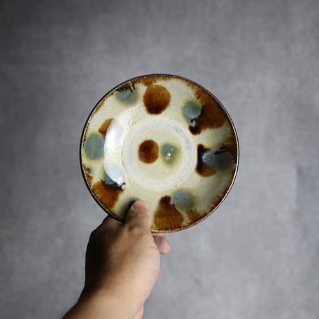 4.5寸皿1 三彩 点打 やちむん 陶器 北窯 松田共司工房:7004005
