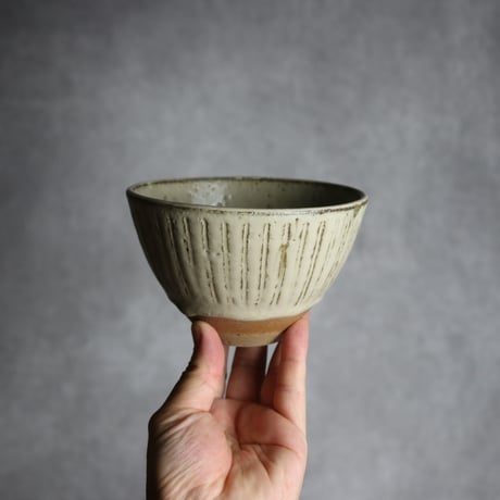 白鉢2 しのぎ やちむん 陶器 仁陶器工房:7023085