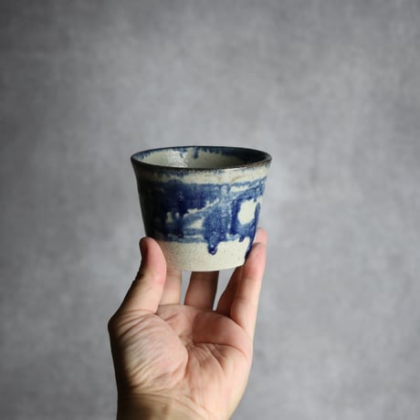 そば猪口中2 呉須 唐草 やちむん 陶器 榮一工房:7013168