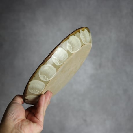 オーバル皿2 三彩紋 やちむん 陶器 エドメ陶房:7201002