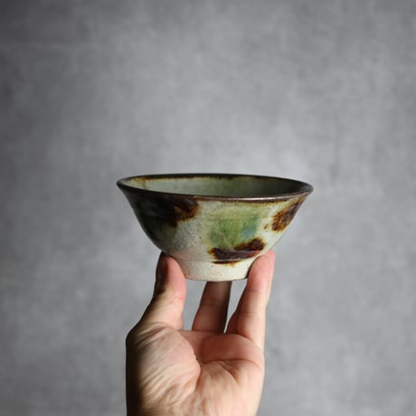 4寸マカイ1 三彩 点打 やちむん 陶器 榮一工房:7013034